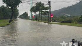 Mưa lớn, nhiều tuyến phố ở Đà Nẵng ngập sâu trong nước