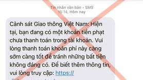Lừa đảo thông báo lỗi vi phạm giao thông