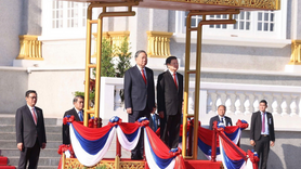 Lễ đón trọng thể Tổng Bí thư Tô Lâm tại thủ đô Viêng Chăn của CHDCND Lào