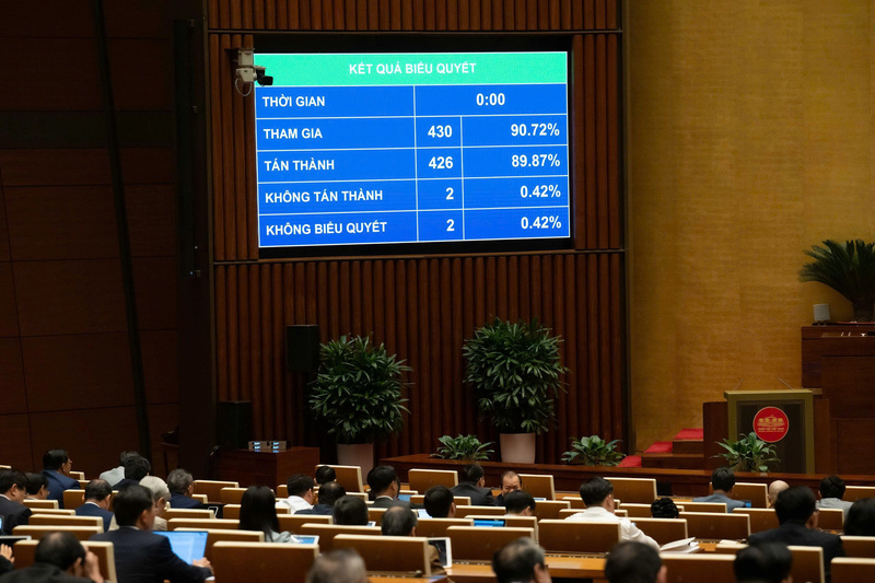 Quốc hội chính thức thông qua Luật Dẫn độ với đa số đại biểu có mặt tán thành