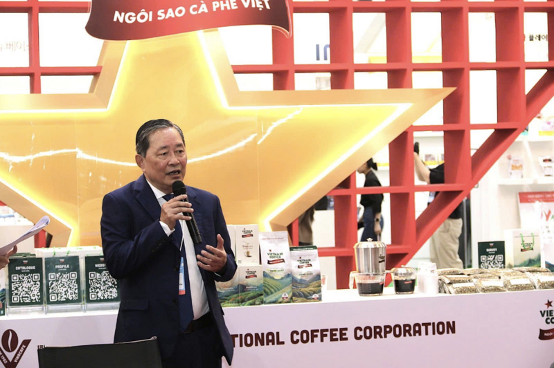 Chủ tịch Hiệp hội Cà phê Việt Nam Nguyễn Nam Hải phát biểu tại sự kiện.