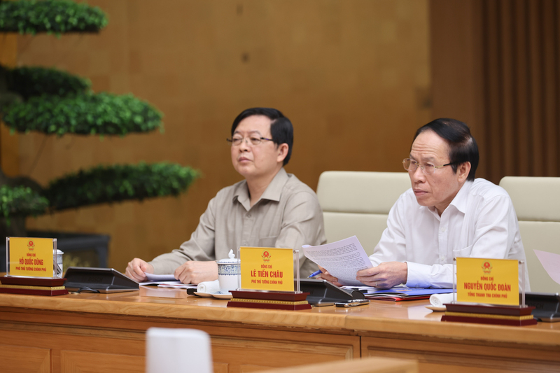 Phó Thủ tướng Hồ Quốc Dũng và Phó Thủ tướng Lê Tiến Châu tham dự cuộc làm việc - Ảnh: VGP/Nhật Bắc
