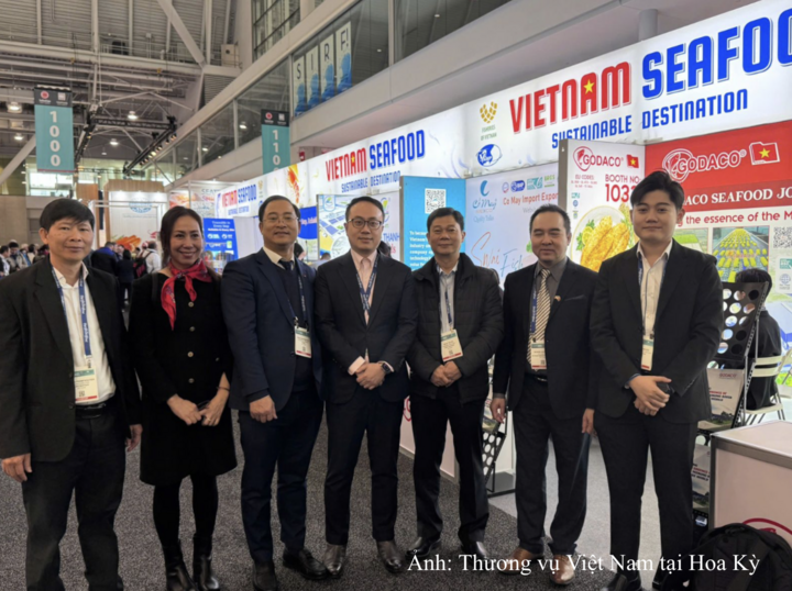 Cơ quan đại diện và Thương vụ Việt Nam tại Hoa Kỳ cùng đại diện VASEP và các doanh nghiệp xuất khẩu thủy sản Việt Nam tham dự Hội chợ Thủy sản Bắc Mỹ 2026.