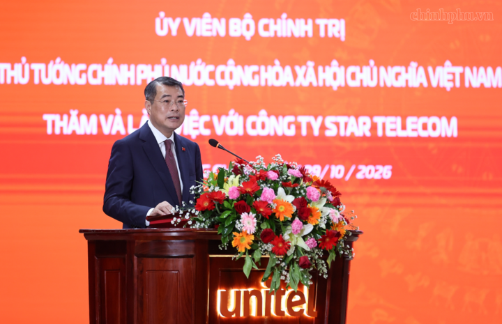 Thủ tướng Lê Minh Hưng phát biểu tại cuộc làm việc. Ảnh: chinhphu.vn/Nhật Bắc