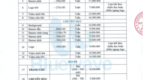 BÁO GIÁ QUẢNG CÁO 2023