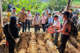 Hơn 150 nông dân và đại biểu đến từ các quốc gia ASEAN tham quan mô hình kinh tế tuần hoàn từ rơm tại HTX Tiến Thuận