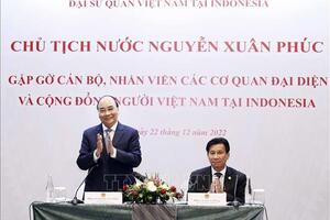 Chủ tịch nước Nguyễn Xuân Phúc: Cộng đồng người Việt Nam tại Indonesia đoàn kết, trí tuệ, đóng góp xây dựng quê hương, đất nước