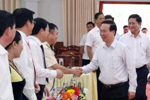 Chủ tịch nước Võ Văn Thưởng làm việc với Tỉnh ủy Ninh Thuận