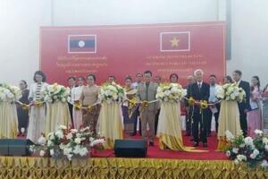 Nhà đa năng Trường Hữu nghị Lào - Việt Nam tỉnh Savannakhet (Lào) đưa vào sử dụng