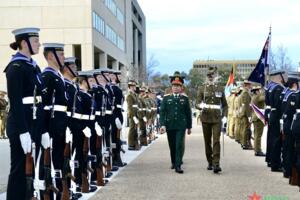 Tư lệnh Lực lượng Quốc phòng Australia chủ trì lễ đón Thượng tướng Nguyễn Tân Cương