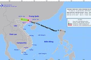 Cập nhật bão số 1: Đến 16 giờ chiều nay, bão đi sâu vào đất liền và suy yếu