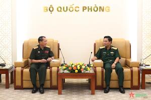 Trung tướng Nguyễn Doãn Anh tiếp Đoàn Cục Thông tin, Bộ Tổng Tham mưu QĐND Lào
