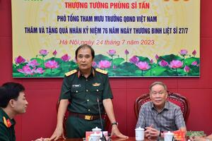 Thượng tướng Phùng Sĩ Tấn thăm, tặng quà Hội Nạn nhân chất độc da cam/dioxin Việt Nam