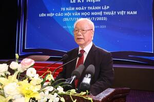 Tổng Bí thư Nguyễn Phú Trọng dự Lễ kỷ niệm 75 năm Ngày thành lập Liên hiệp các Hội Văn học nghệ thuật Việt Nam