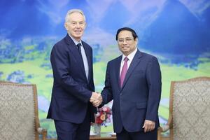 Thủ tướng Phạm Minh Chính tiếp cựu Thủ tướng Anh, Chủ tịch điều hành Viện Tony Blair vì sự thay đổi toàn cầu