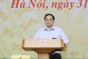 Thủ tướng Phạm Minh Chính chủ trì Hội nghị trực tuyến toàn quốc về sắp xếp đơn vị hành chính cấp huyện, cấp xã