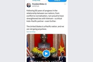 Tổng thống Mỹ Joe Biden đánh giá chuyến thăm Việt Nam là "thời khắc lịch sử"