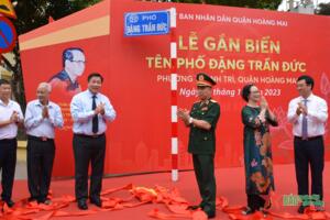 Một tuyến phố ở Hà Nội mang tên Thiếu tướng Đặng Trần Đức