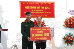 Bộ Chỉ huy quân sự tỉnh Thái Bình: Bàn giao “nhà tình nghĩa” tặng đối tượng chính sách