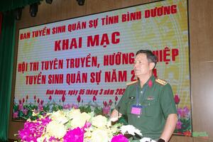 Bộ CHQS tỉnh Bình Dương thi tuyên truyền, hướng nghiệp tuyển sinh quân sự