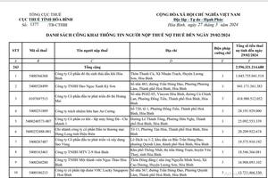 Hòa Bình: Công khai danh sách 243 doanh nghiệp nợ thuế hơn 2.596 tỷ đồng.