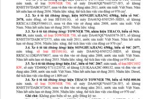 Bạc Liêu đấu giá 6 xe ô tô chuyên dùng, giá khởi điểm 81,48 tỷ đồng