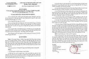 Gia hạn thời gian sử dụng đất cho dự án nuôi thủy sản 300 ha tại Hải Phòng