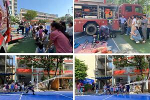 Giáo viên, học sinh 3 quận đồng loạt thực hành chữa cháy, cứu nạn