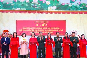 Bộ Quốc phòng khánh thành và bàn giao nhà ở bán trú tại xã Mồ Dề, huyện Mù Cang Chải