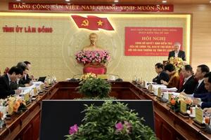 Đoàn kiểm tra 1923 của Bộ Chính trị, Ban Bí thư làm việc với Ban Thường vụ Tỉnh ủy Lâm Đồng