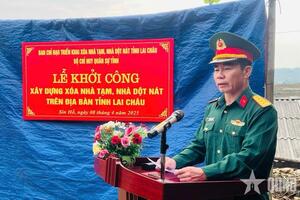 Bộ CHQS tỉnh Lai Châu khởi công xây dựng xóa nhà tạm, nhà dột nát