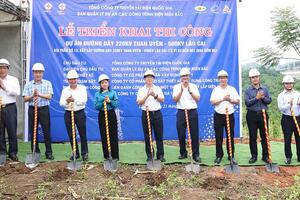 Thi công đường dây 220kV Than Uyên – Lào Cai mừng Quốc khánh