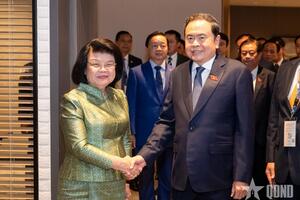 Chủ tịch Quốc hội Trần Thanh Mẫn gặp Chủ tịch Quốc hội Campuchia Khuon Sudary