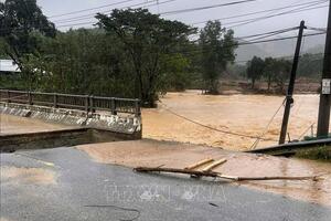 Huế: Mưa lũ liên tiếp, ba cây cầu ở Khe Tre gãy sập