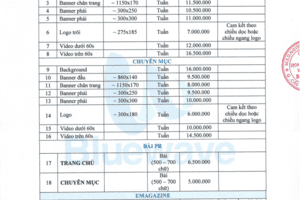 BÁO GIÁ QUẢNG CÁO 2023