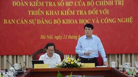 Đại tướng Lương Cường làm việc với Ban cán sự Đảng Bộ Khoa học và Công nghệ    ​