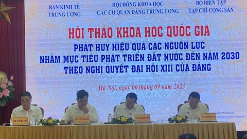 Hội thảo khoa học quốc gia “Phát huy hiệu quả các nguồn lực nhằm thực hiện mục tiêu phát triển đất nước đến năm 2030 theo Nghị quyết Đại hội XIII của Đảng”