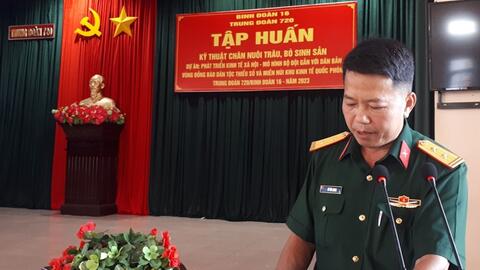 Trung đoàn 720 tập huấn kỹ thuật chăn nuôi trâu, bò giúp nhân dân thoát nghèo