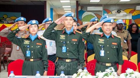 Trao Huy chương gìn giữ hòa bình Liên hợp quốc tặng 3 sĩ quan Công an Việt Nam