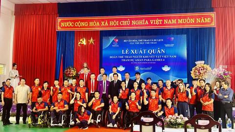 Đoàn thể thao người khuyết tật Việt Nam xuất quân tham dự Asian Para Games 4