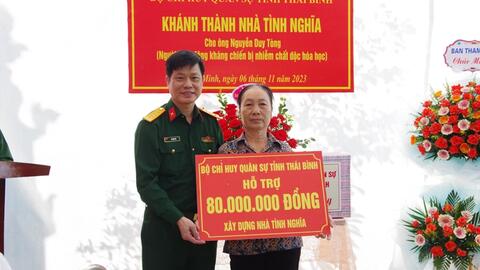 Bộ Chỉ huy quân sự tỉnh Thái Bình: Bàn giao “nhà tình nghĩa” tặng đối tượng chính sách