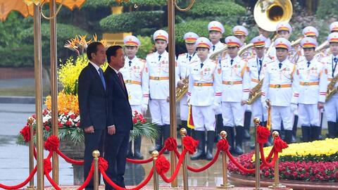 Chủ tịch nước Võ Văn Thưởng chủ trì lễ đón Tổng thống Indonesia thăm cấp Nhà nước tới Việt Nam