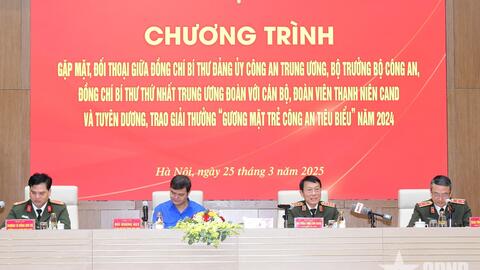 Đối thoại và tuyên dương Gương mặt trẻ Công an tiêu biểu 2024