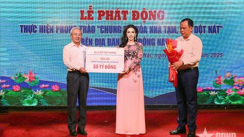Bà Lê Nữ Thùy Dương ủng hộ 55 tỷ đồng cho chương trình xóa nhà tạm, nhà dột nát tỉnh Đồng Nai