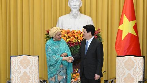 Chủ tịch nước Lương Cường tiếp Phó tổng Thư ký Liên hợp quốc Amina Mohammed