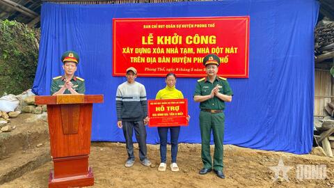 Ban CHQS huyện Phong Thổ: Giúp dân xóa nhà tạm, nhà dột nát