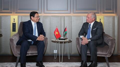 Thủ tướng Phạm Minh Chính hội kiến Quốc vương Jordan Abdullah II bin Al-Hussein
