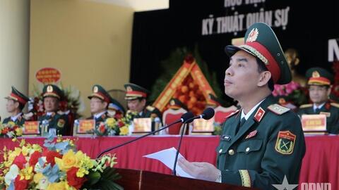 Thượng tướng Võ Minh Lương dự Lễ khai giảng tại Học viện Kỹ thuật Quân sự