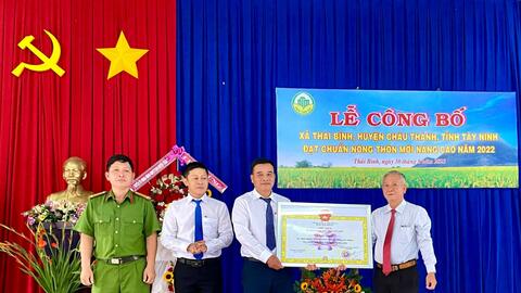 Xã Thái Bình (huyện Châu Thành) đạt chuẩn nông thôn mới nâng cao năm 2022 