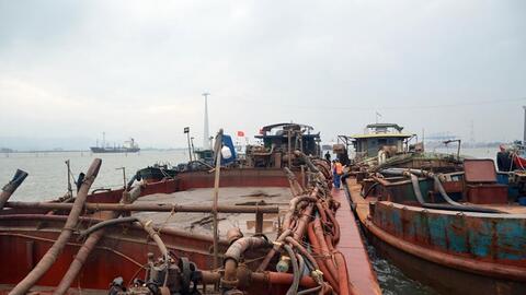 Bộ tư lệnh Vùng Cảnh sát biển 1 tạm giữ 900m3 cát không có nguồn gốc hợp pháp